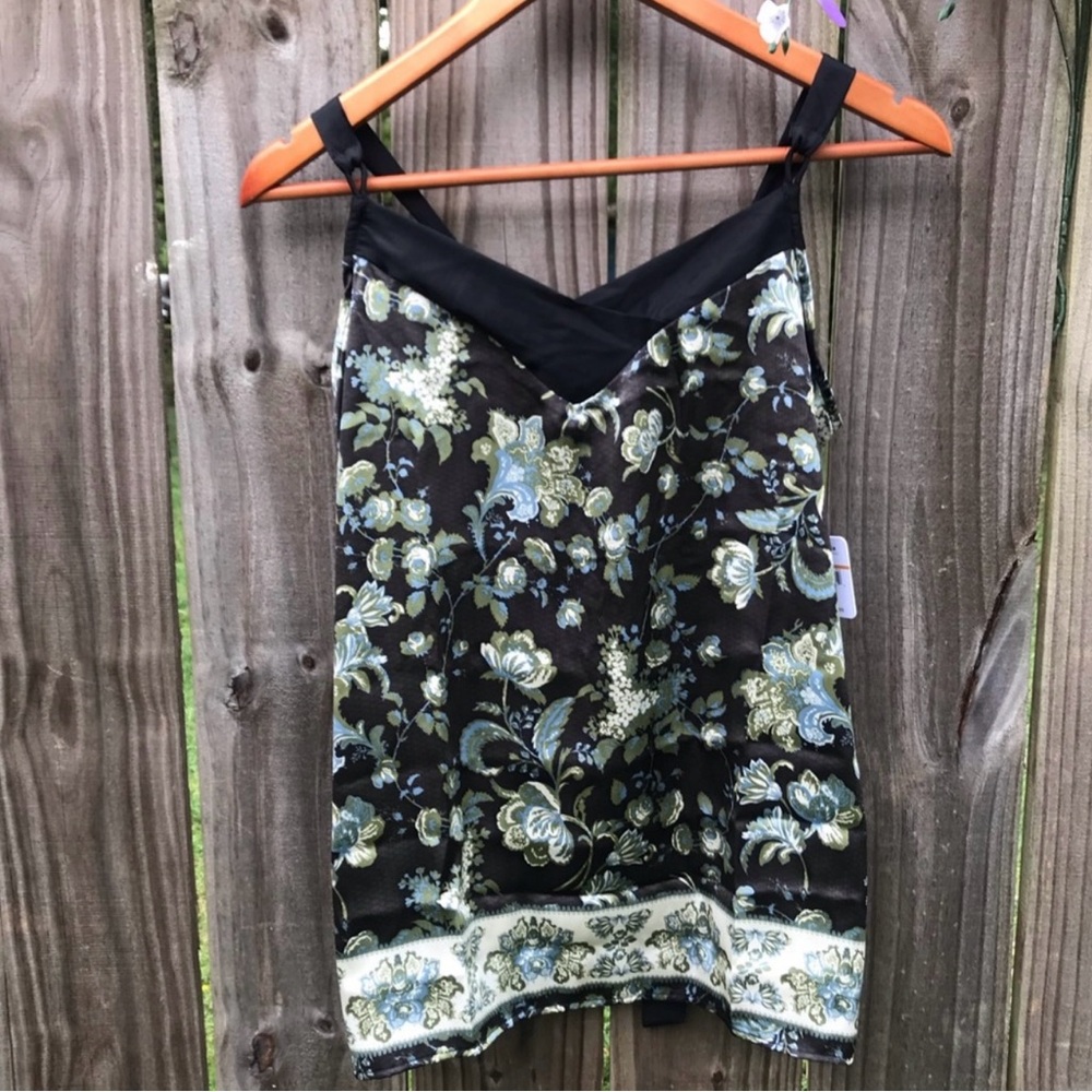 Floral Black and Blue Women's Top size S